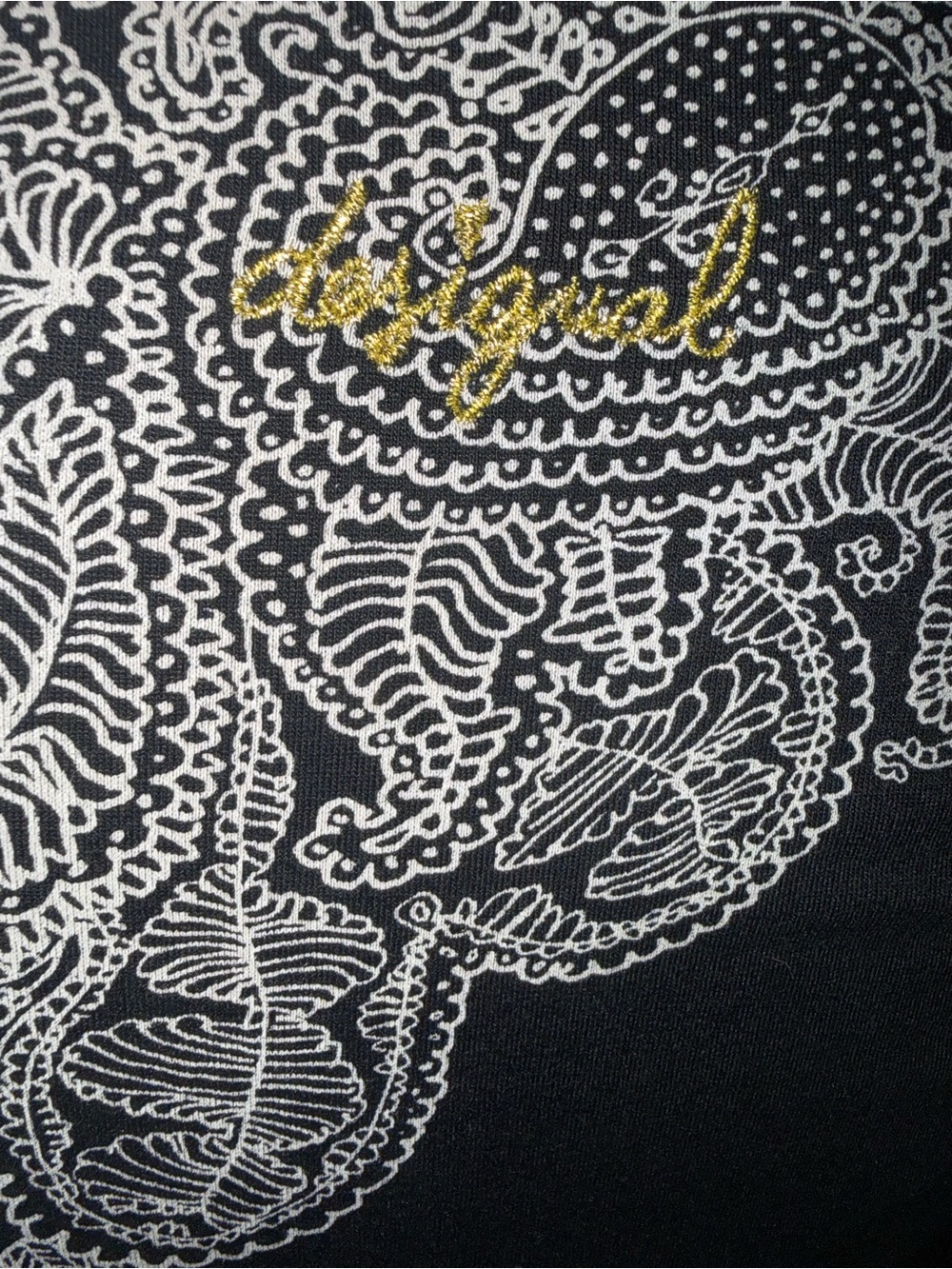 Desigual Black Sleeveless Keyhole Dress with Floral Accents. Small - Picture 5 of 6